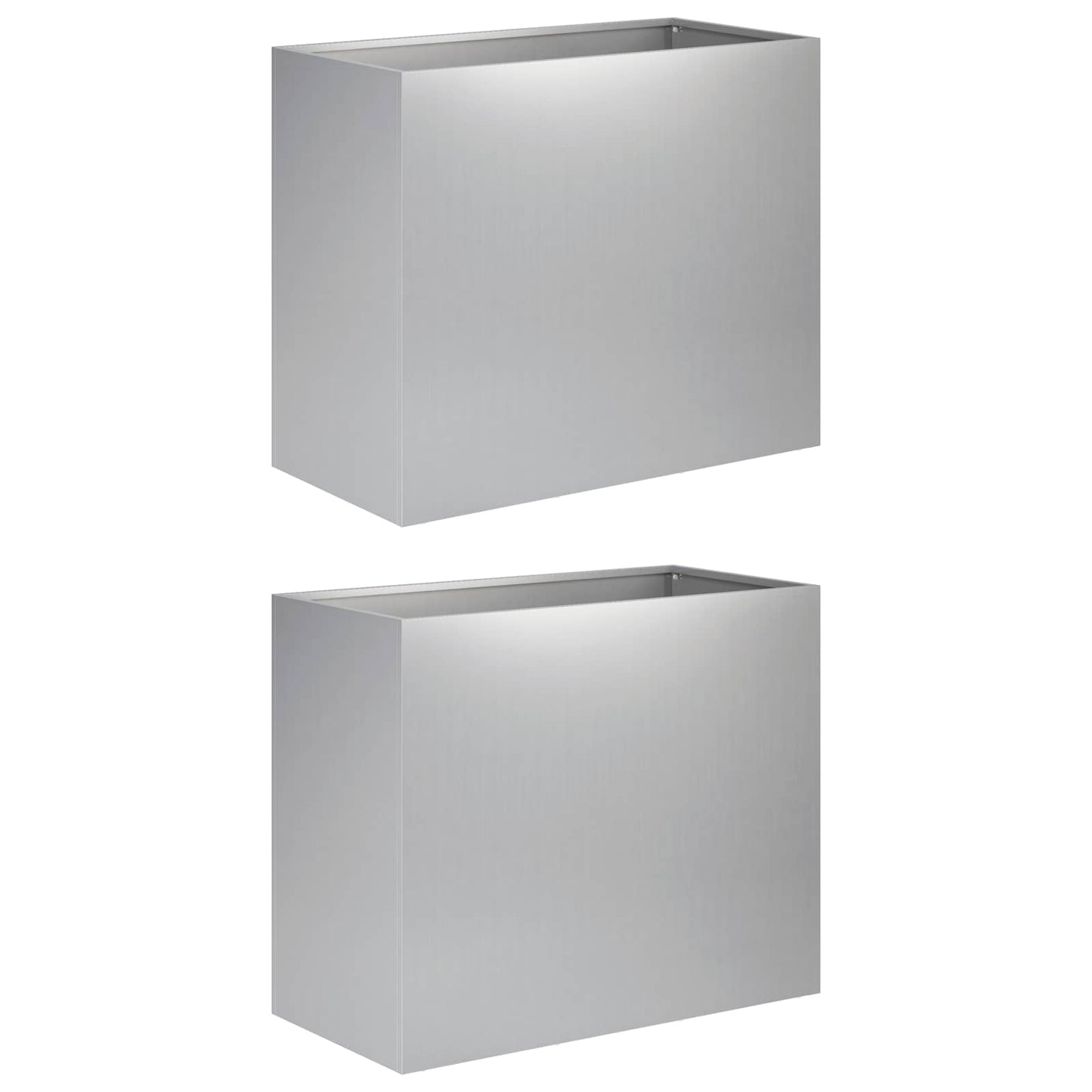 Vaso da giardino 2 pz Argento 60 x 30 x 50 cm Acciaio zincato | homemem39