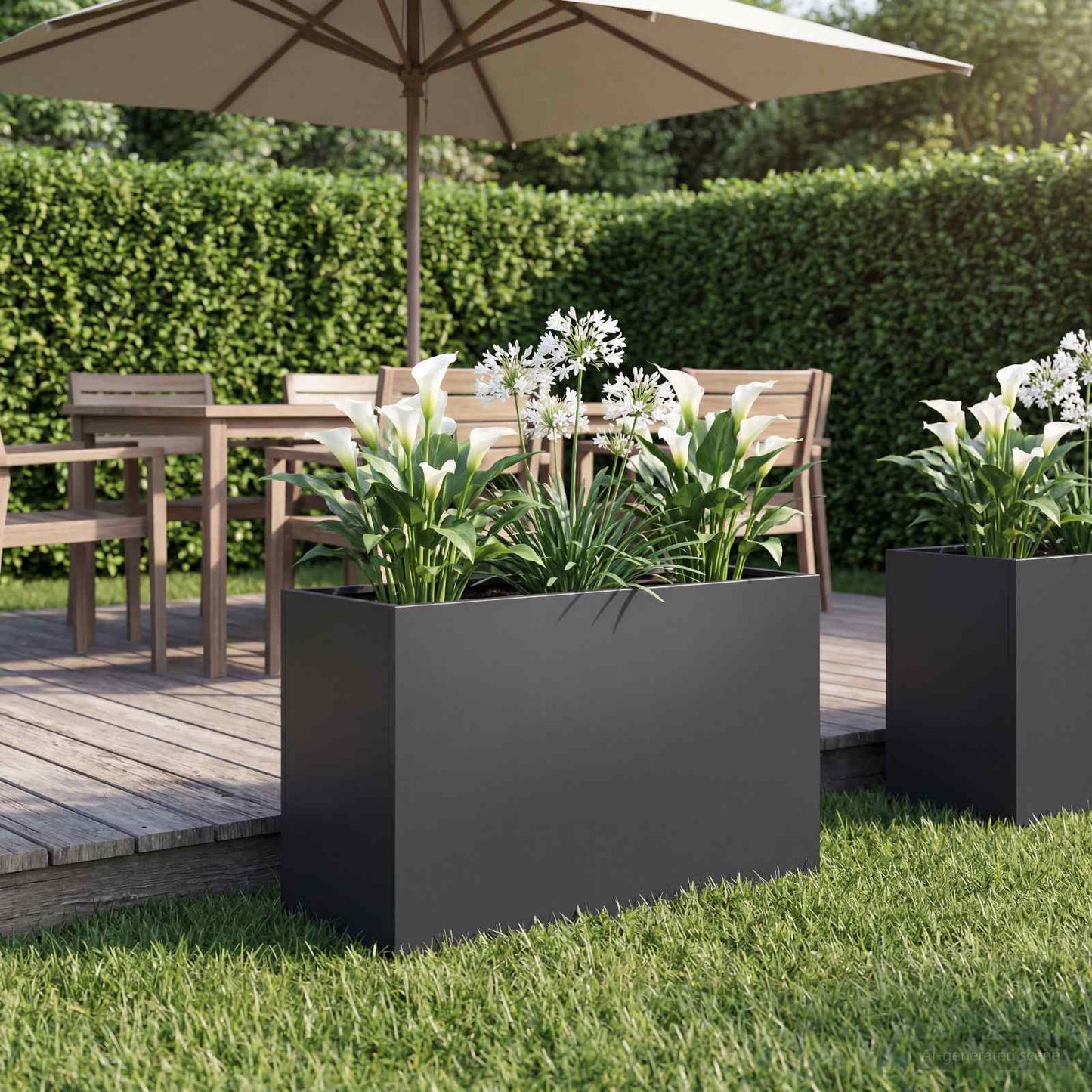 Vaso da giardino Nero 80 x 30 x 40 cm Acciaio laminato a freddo