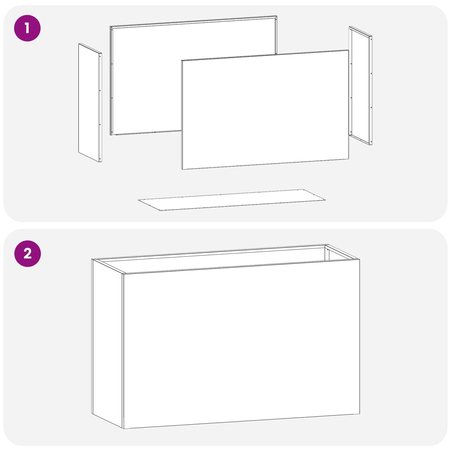 Vaso da giardino 2 pz Nero 80 x 30 x 40 cm | homemem39