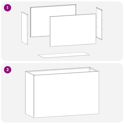 Vaso da giardino 2 pz Nero 80 x 30 x 40 cm | homemem39