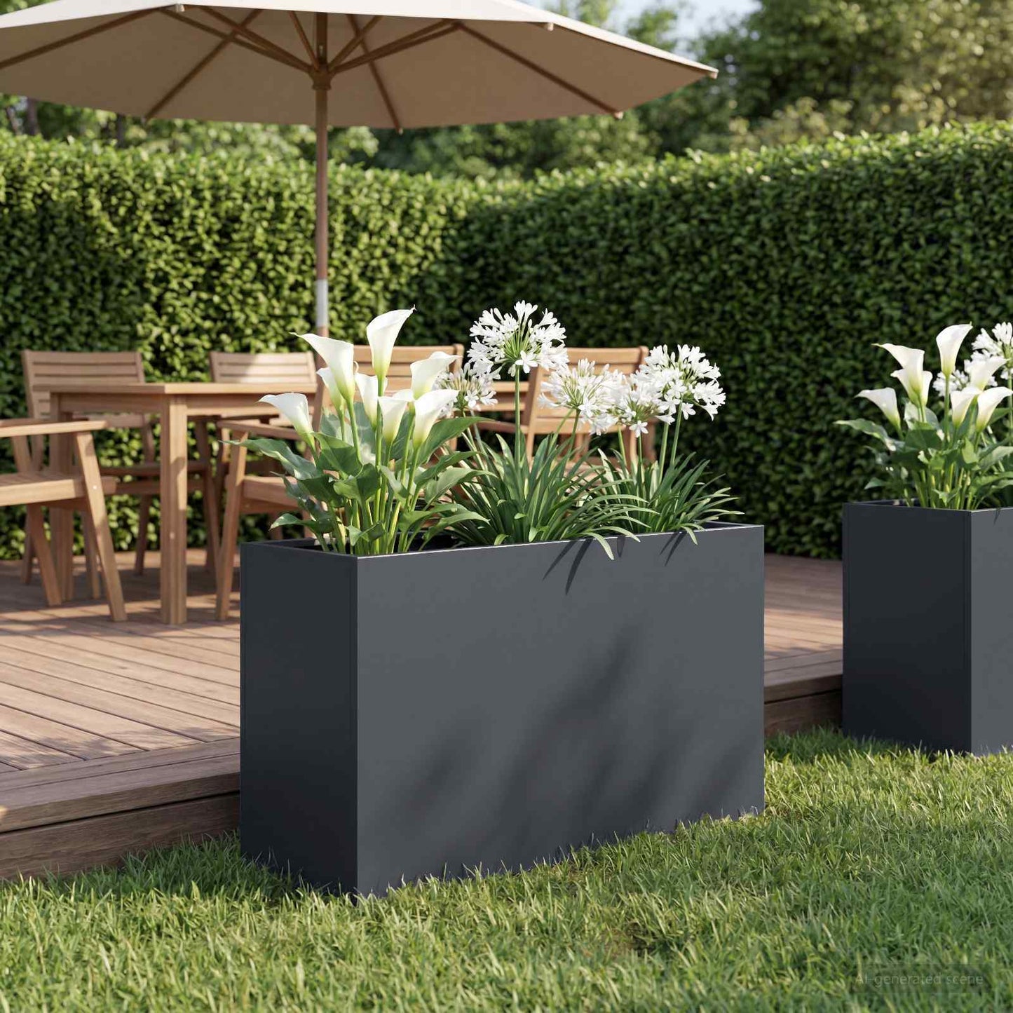Vaso da giardino Antracite 80 x 30 x 40 cm