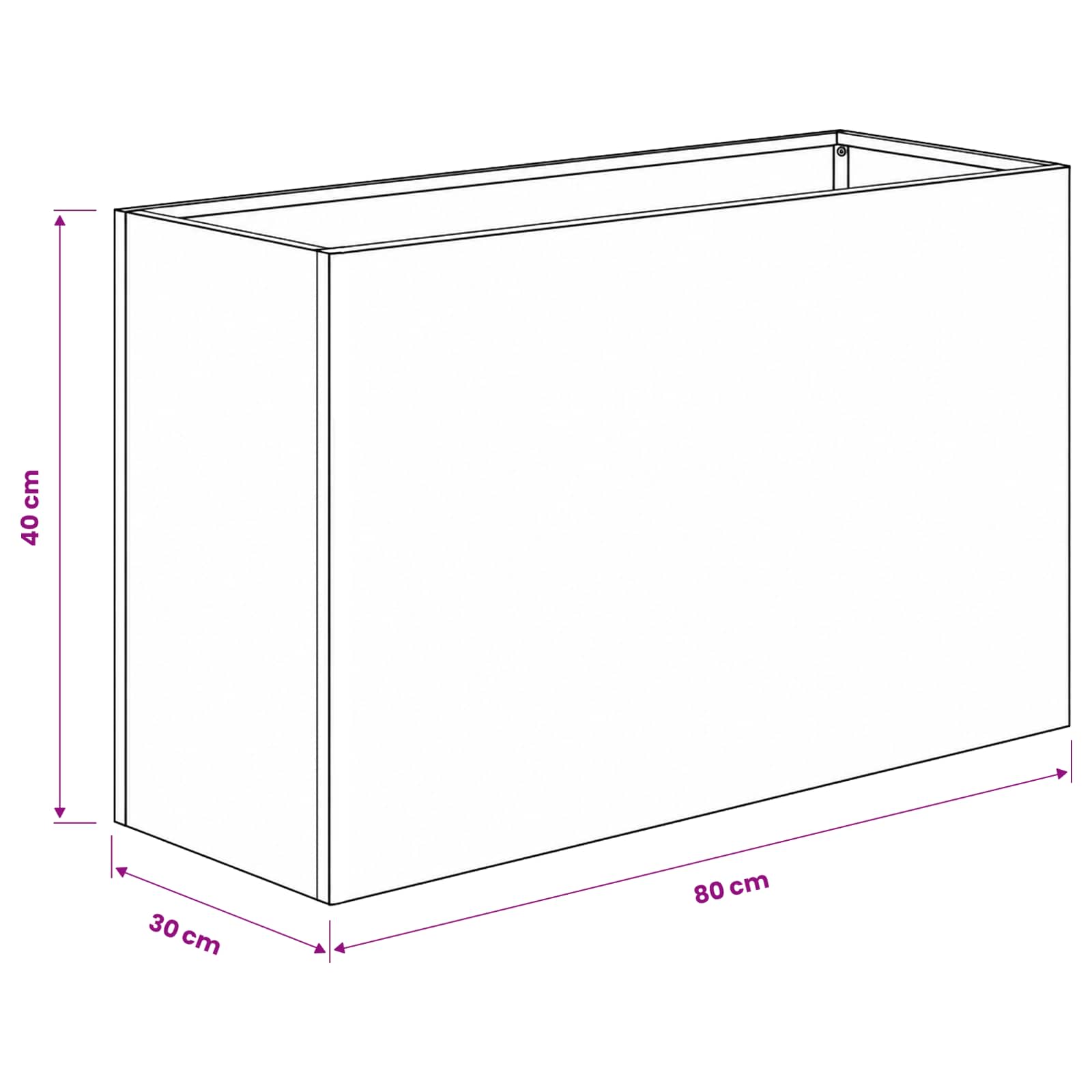 Vaso da giardino Antracite 80 x 30 x 40 cm | homemem39