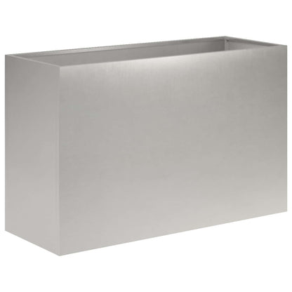 Vaso da giardino 2 pz Argento 80 x 30 x 50 cm Acciaio Inox