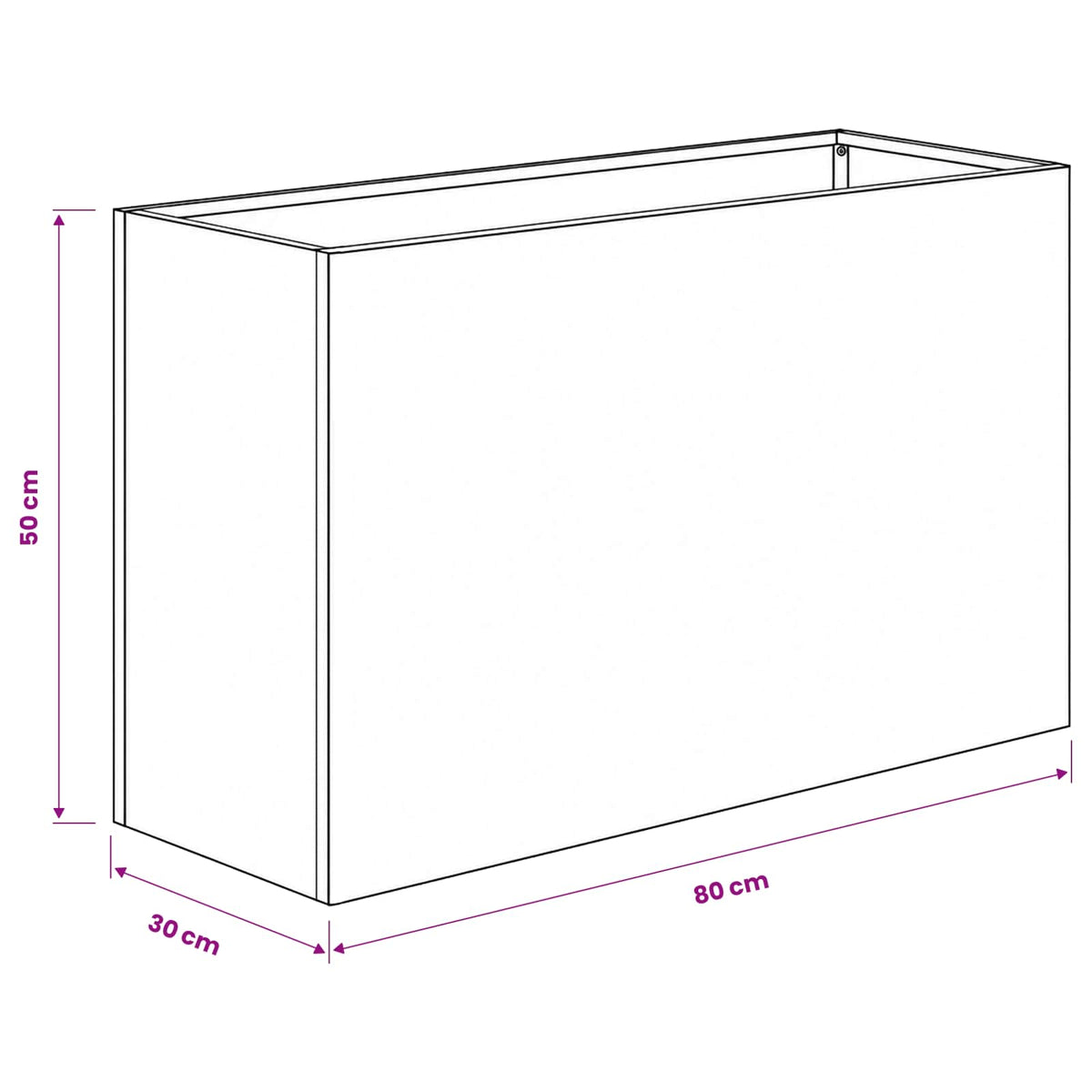 Vaso da giardino 2 pz Argento 80 x 30 x 50 cm Acciaio Inox | homemem39