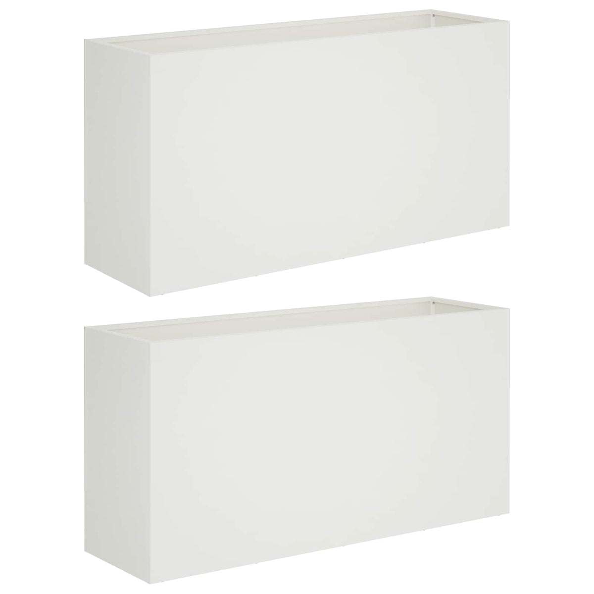 Vaso da giardino 2 pz Bianco 100 x 30 x 50 cm