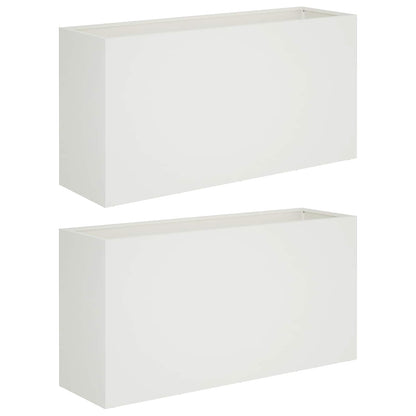 Vaso da giardino 2 pz Bianco 100 x 30 x 50 cm