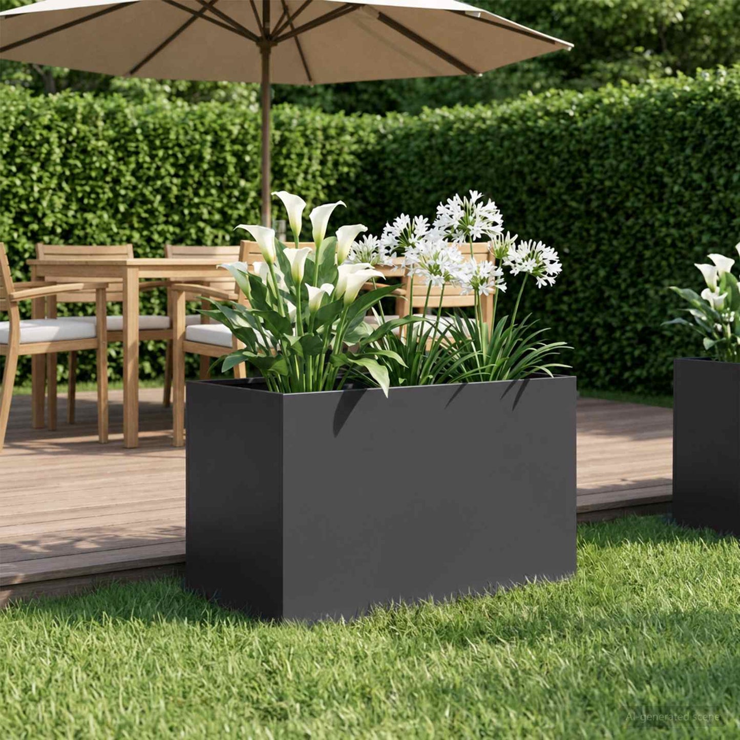 Vaso da giardino Nero 50 x 40 x 40 cm Acciaio laminato a freddo | homemem39