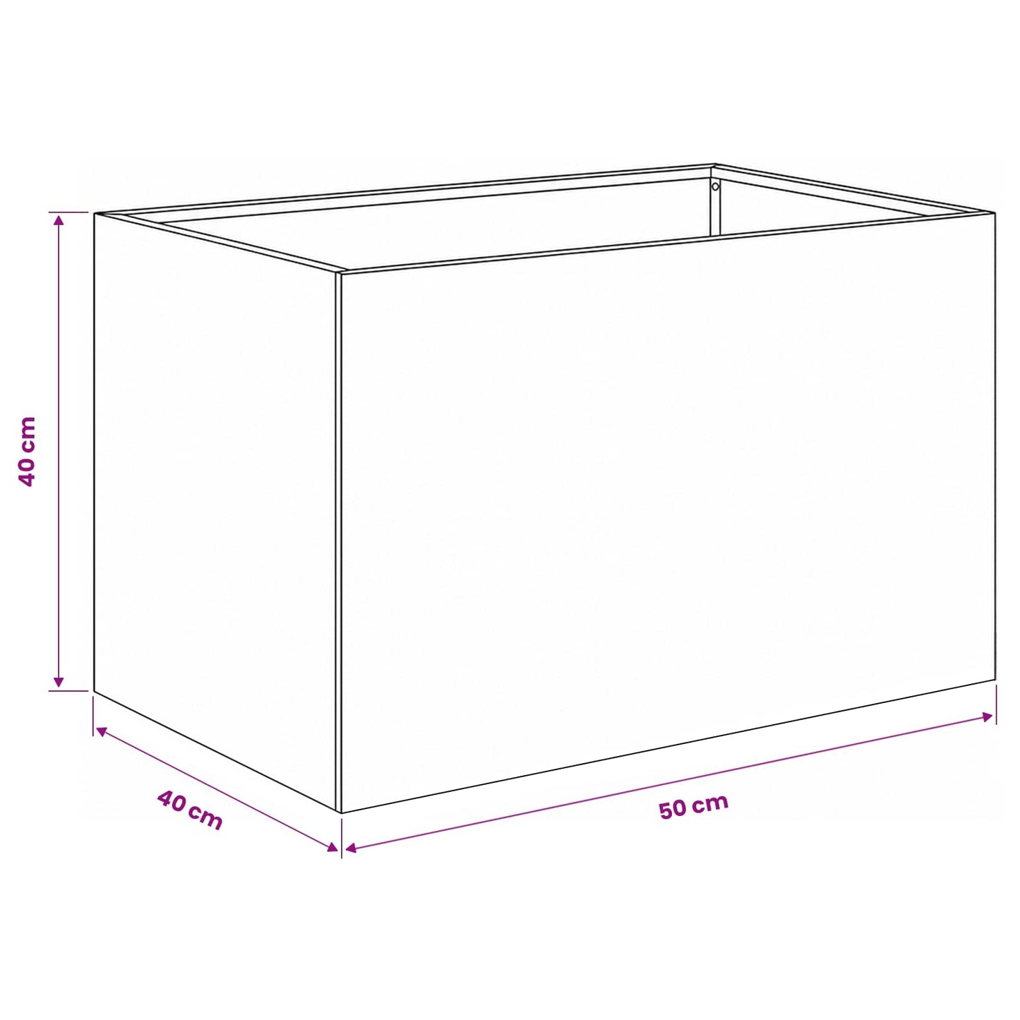 Vaso da giardino 2 pz Nero 50 x 40 x 40 cm