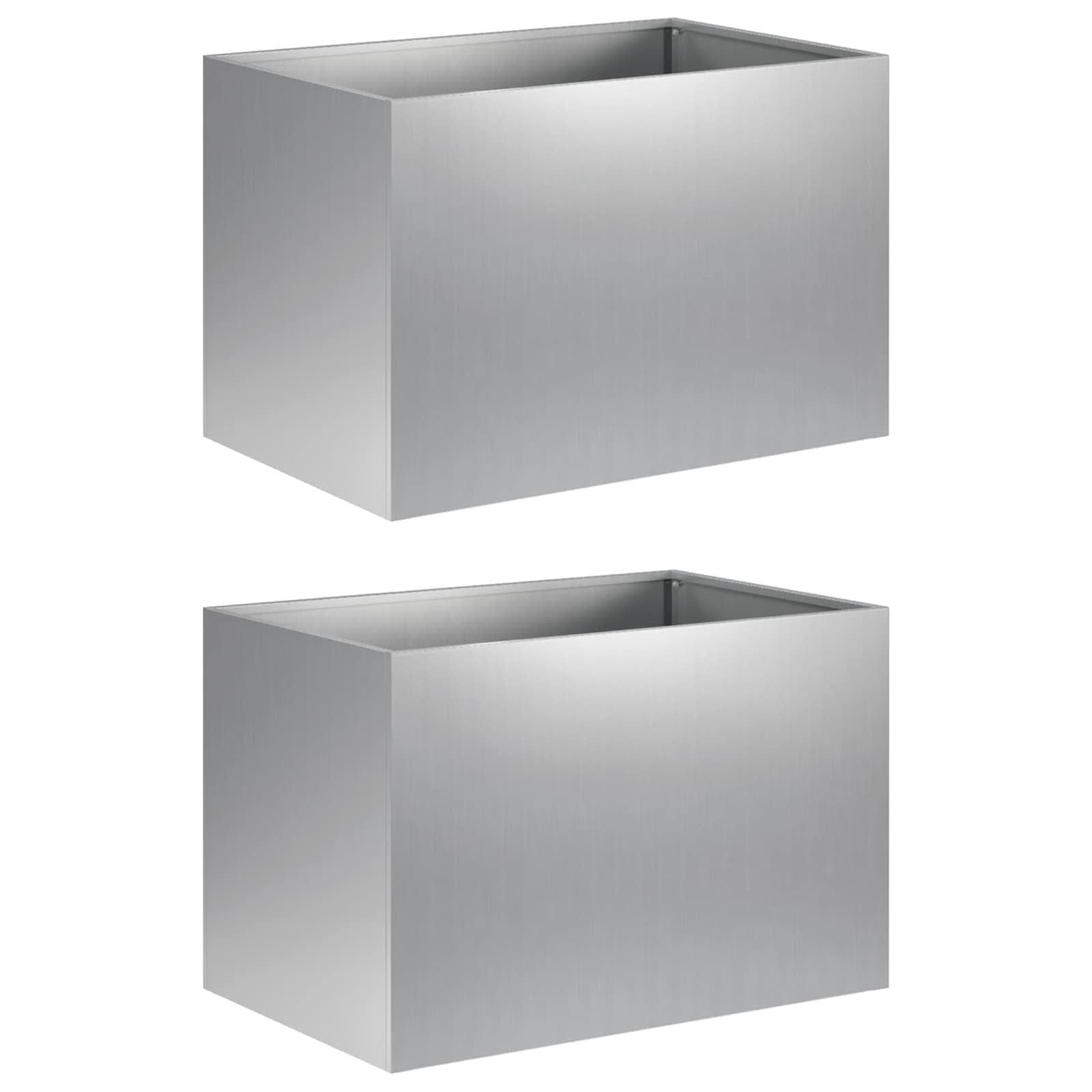 Vaso da giardino 2 pz Argento 50 x 40 x 40 cm Acciaio zincato | homemem39