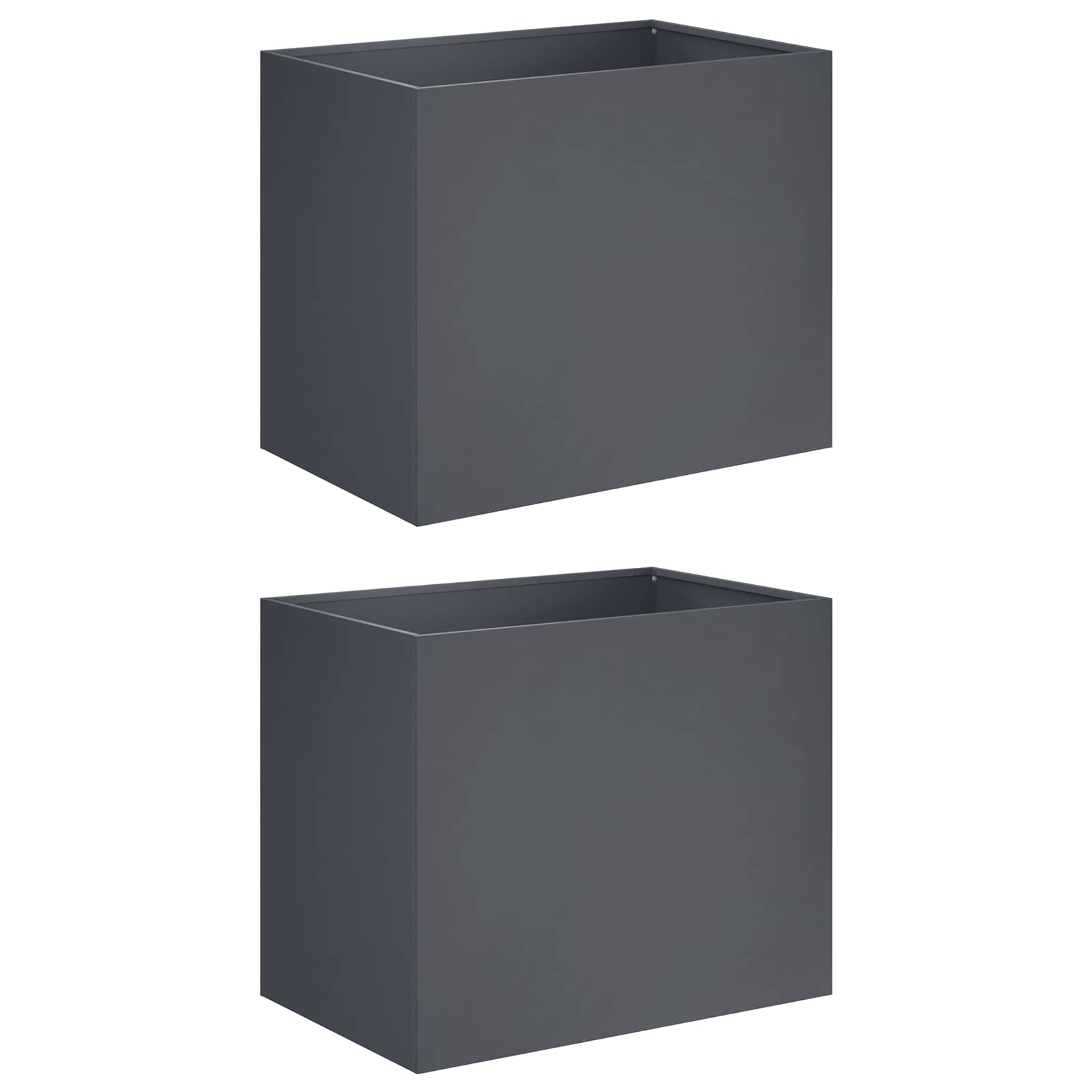 Vaso da giardino 2 pz Antracite 50 x 40 x 50 cm | homemem39