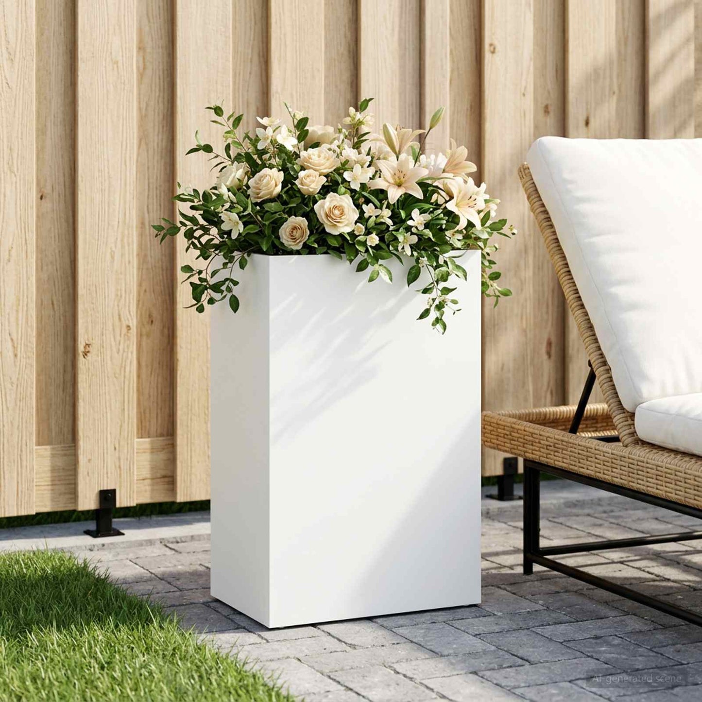 Vaso da giardino Bianco 50 x 40 x 75 cm
