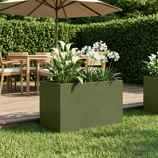Vaso da giardino Verde Oliva 60 x 40 x 40 cm | homemem39