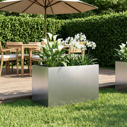 Vaso da giardino Argento 60 x 40 x 40 cm Acciaio Inox