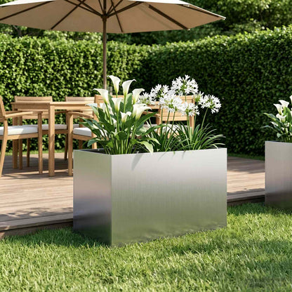 Vaso da giardino Argento 60 x 40 x 40 cm Acciaio zincato