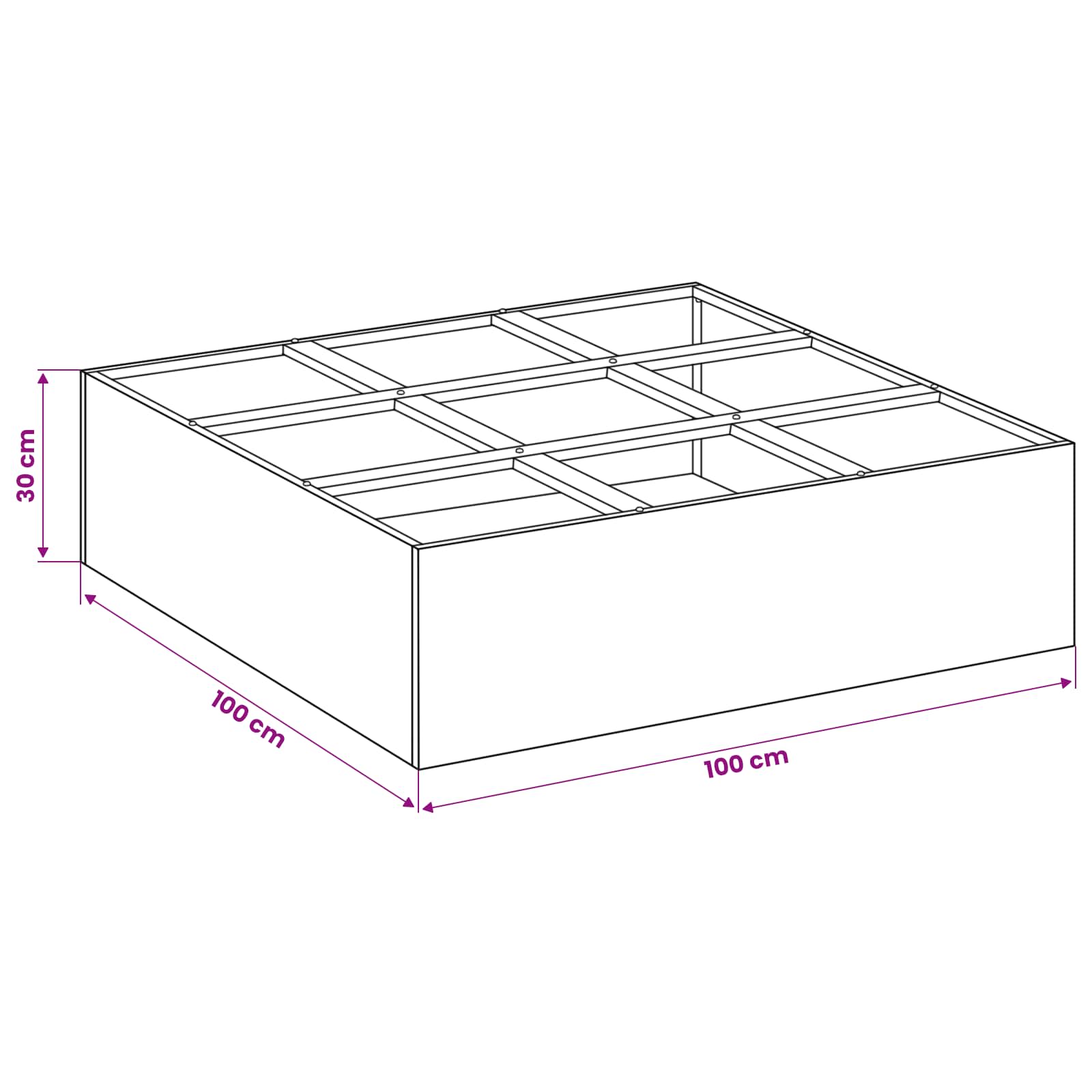 Vaso da giardino Ruggine 100 x 100 x 30 cm Acciaio Corten | homemem39