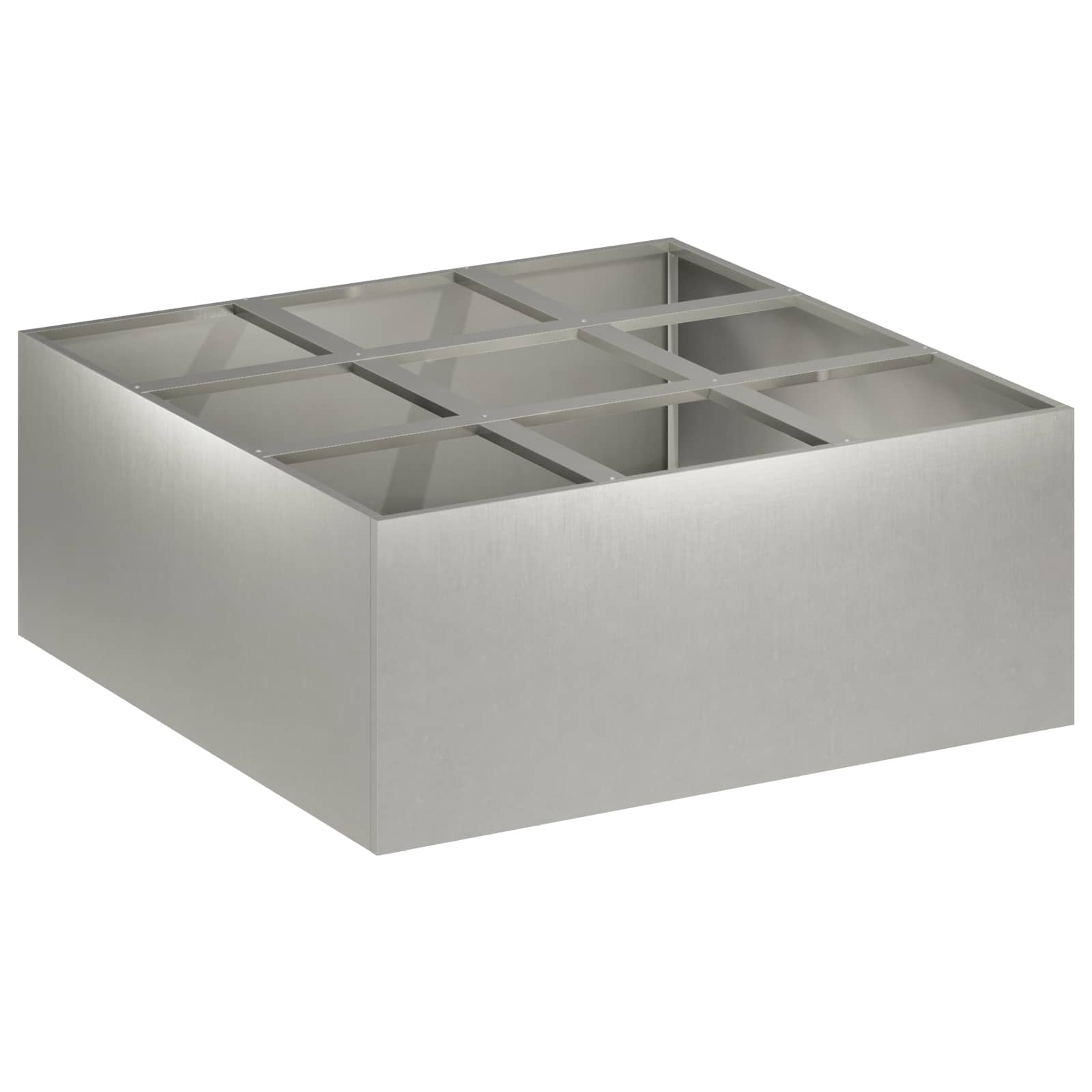 Vaso da giardino Argento 100 x 100 x 40 cm Acciaio Inox | homemem39