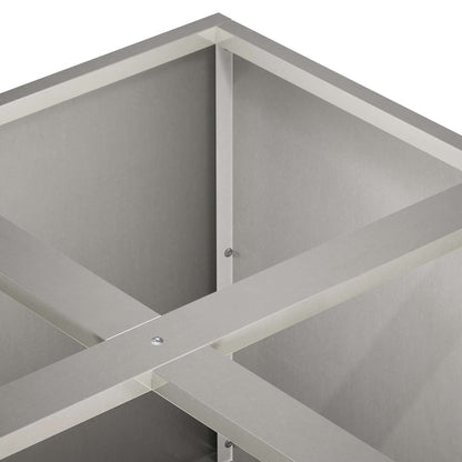 Vaso da giardino Argento 100 x 100 x 50 cm Acciaio Inox | homemem39