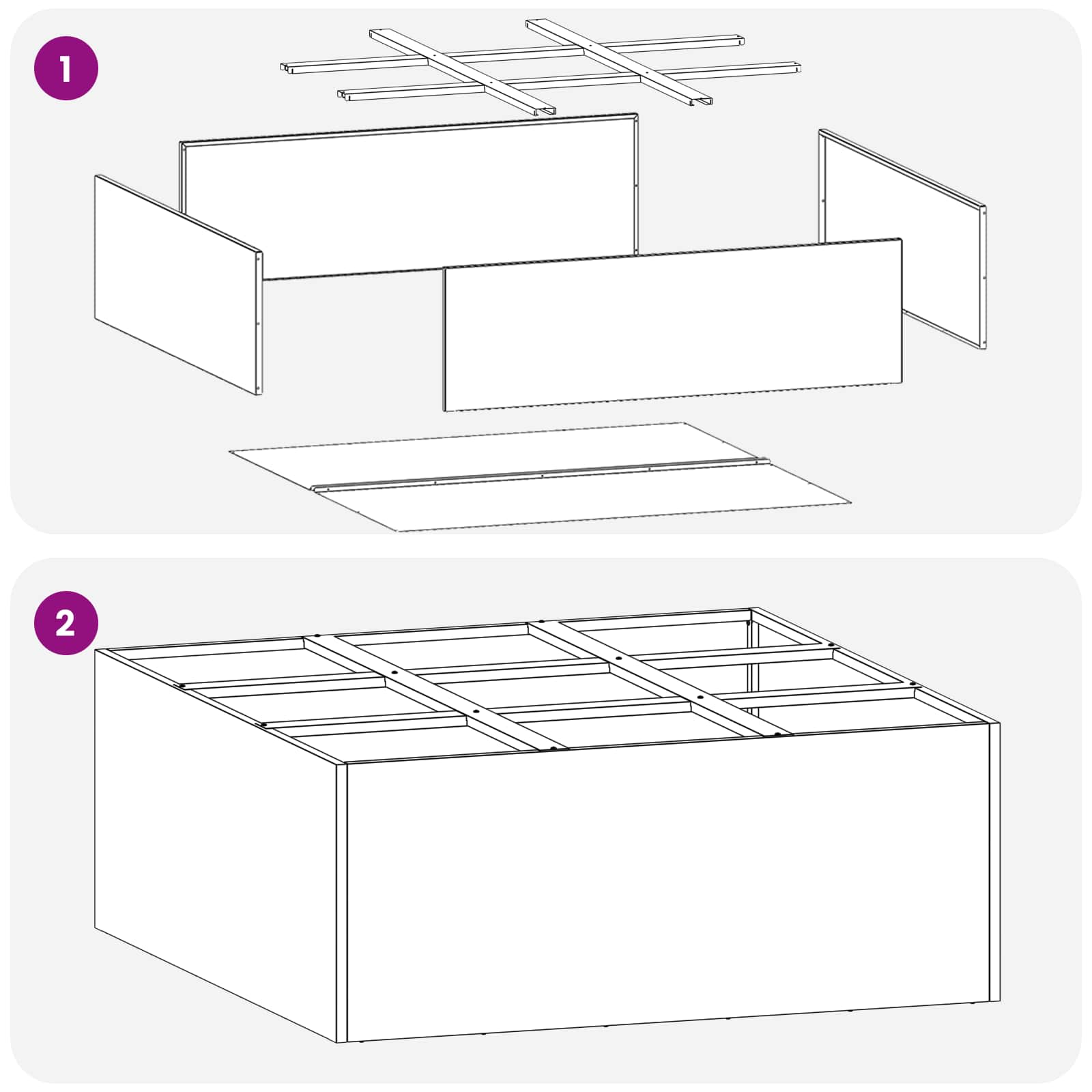 Vaso da giardino Argento 100 x 100 x 50 cm Acciaio Inox | homemem39