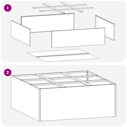 Vaso da giardino Argento 100 x 100 x 50 cm Acciaio Inox | homemem39