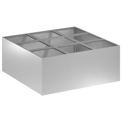 Vaso da giardino Argento 100 x 100 x 50 cm Acciaio zincato | homemem39
