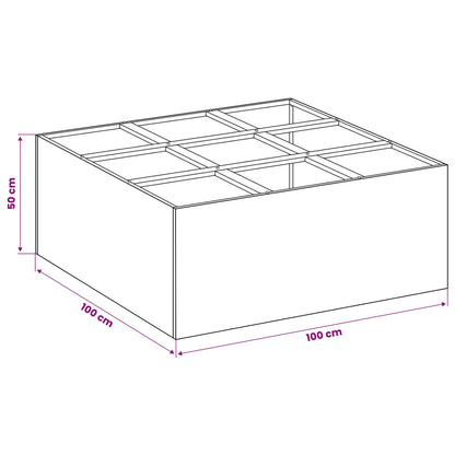 Vaso da giardino Argento 100 x 100 x 50 cm Acciaio zincato | homemem39