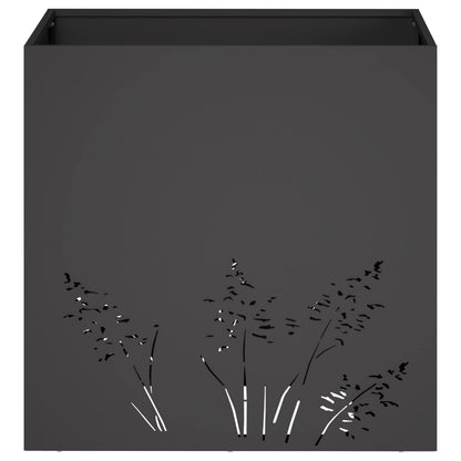 Vaso da giardino Nero 50 x 50 x 49 cm Acciaio laminato a freddo | homemem39