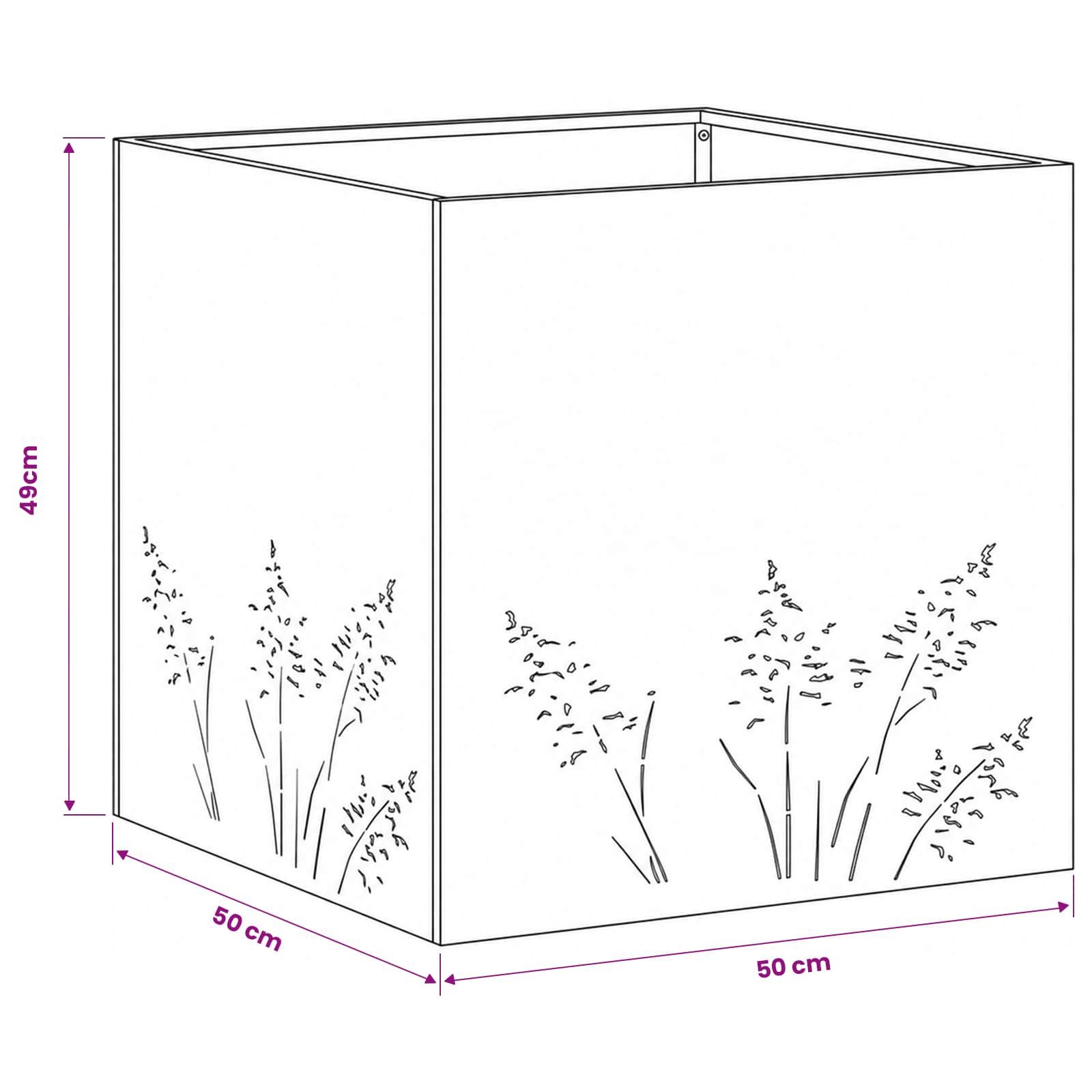 Vaso da giardino Bianco 50 x 50 x 49 cm | homemem39