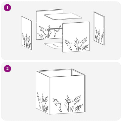 Vaso da giardino 2 pz Antracite 50 x 50 x 49 cm | homemem39
