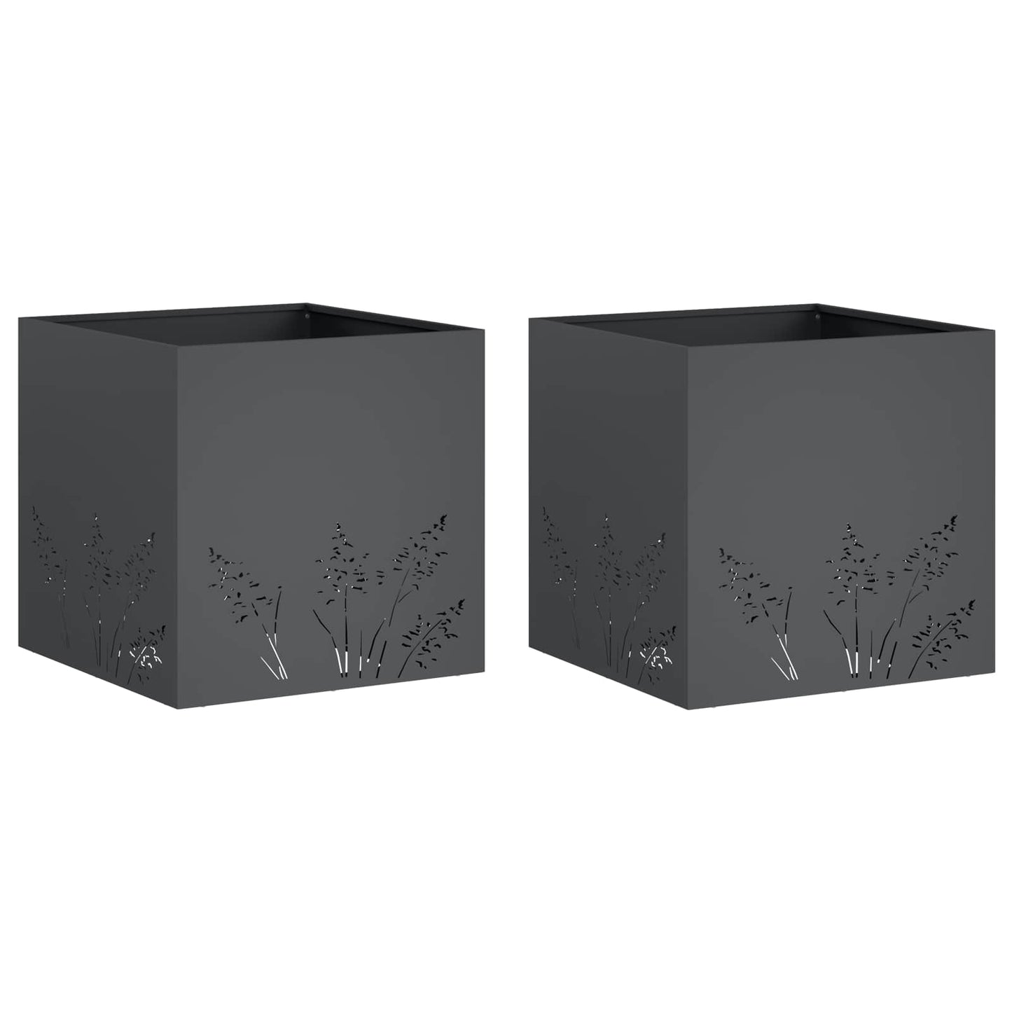 Vaso da giardino 2 pz Antracite 50 x 50 x 49 cm | homemem39
