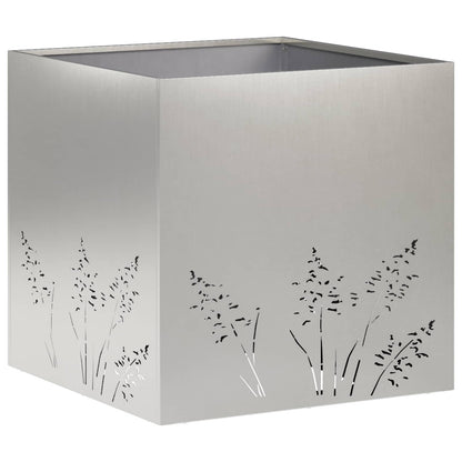 Vaso da giardino Argento 50 x 50 x 49 cm Acciaio Inox | homemem39