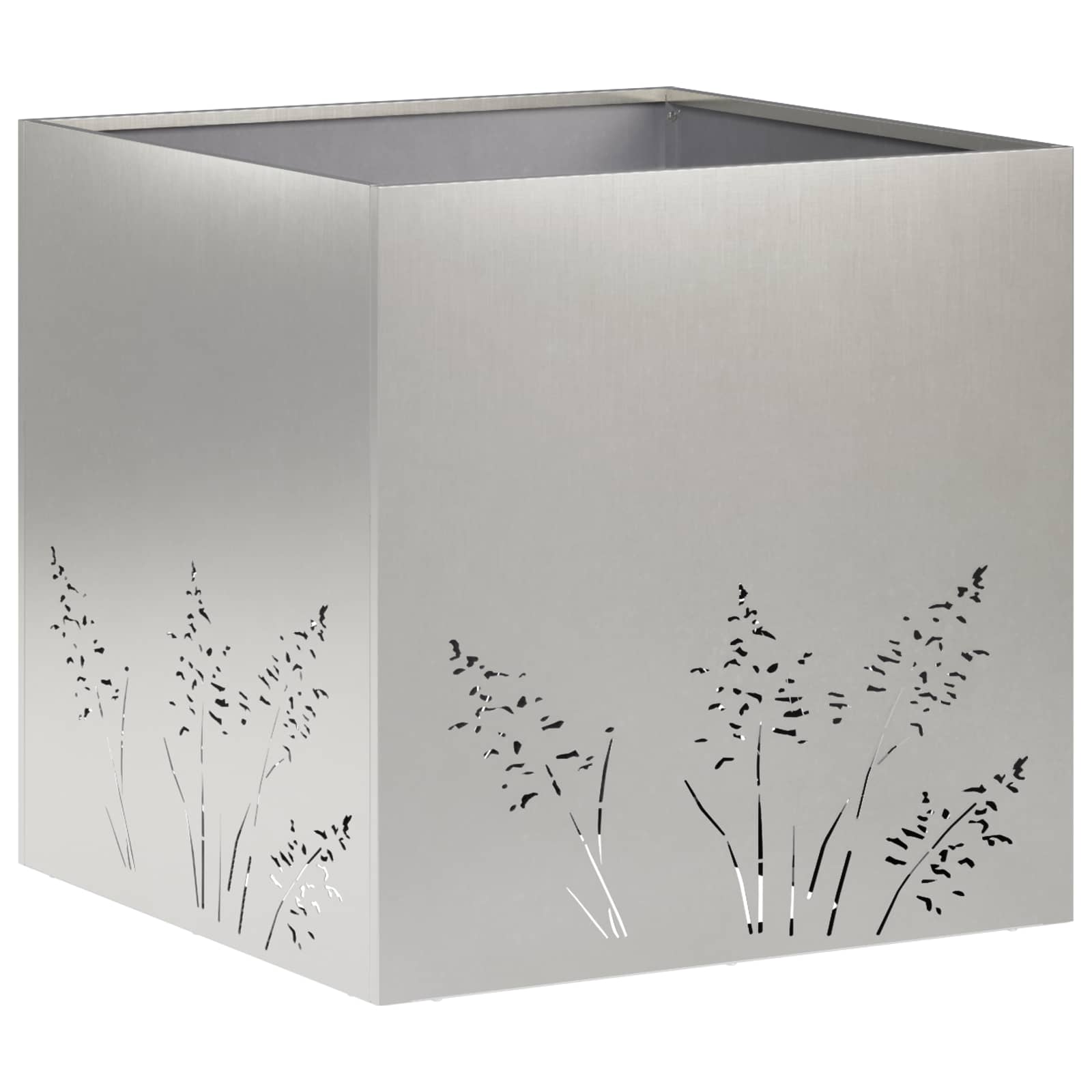 Vaso da giardino 2 pz Argento 50 x 50 x 49 cm Acciaio Inox | homemem39