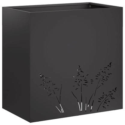 Vaso da giardino Nero 50 x 30 x 49 cm Acciaio laminato a freddo | homemem39