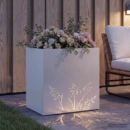 Vaso da giardino Bianco 50 x 30 x 49 cm | homemem39