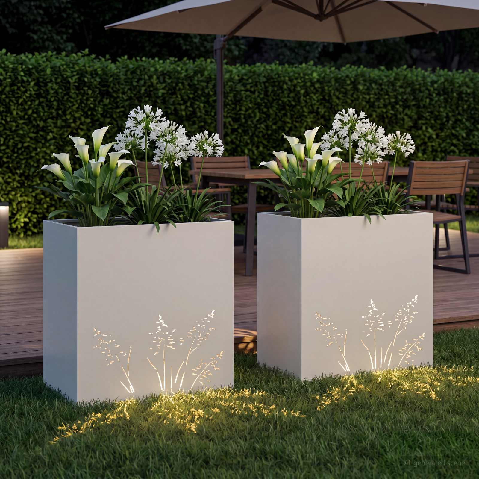 Vaso da giardino 2 pz Bianco 50 x 30 x 49 cm | homemem39