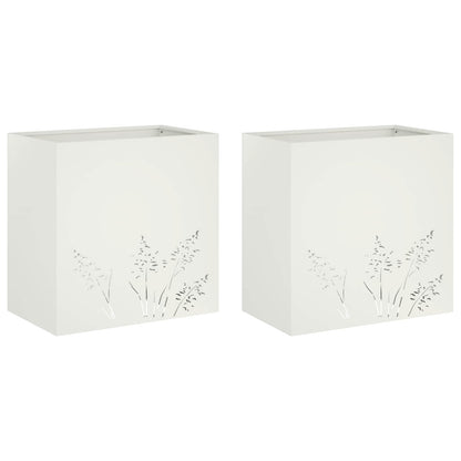 Vaso da giardino 2 pz Bianco 50 x 30 x 49 cm | homemem39