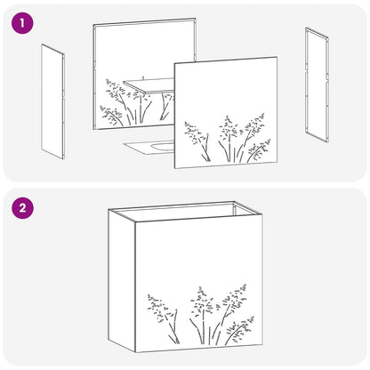 Vaso da giardino Argento 50 x 30 x 49 cm Acciaio Inox | homemem39