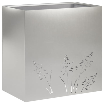 Vaso da giardino Argento 50 x 30 x 49 cm Acciaio Inox | homemem39