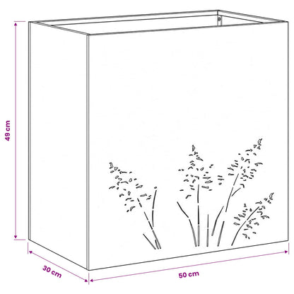 Vaso da giardino Argento 50 x 30 x 49 cm Acciaio Inox | homemem39