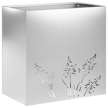 Vaso da giardino 2 pz Argento 50 x 30 x 49 cm Acciaio zincato | homemem39
