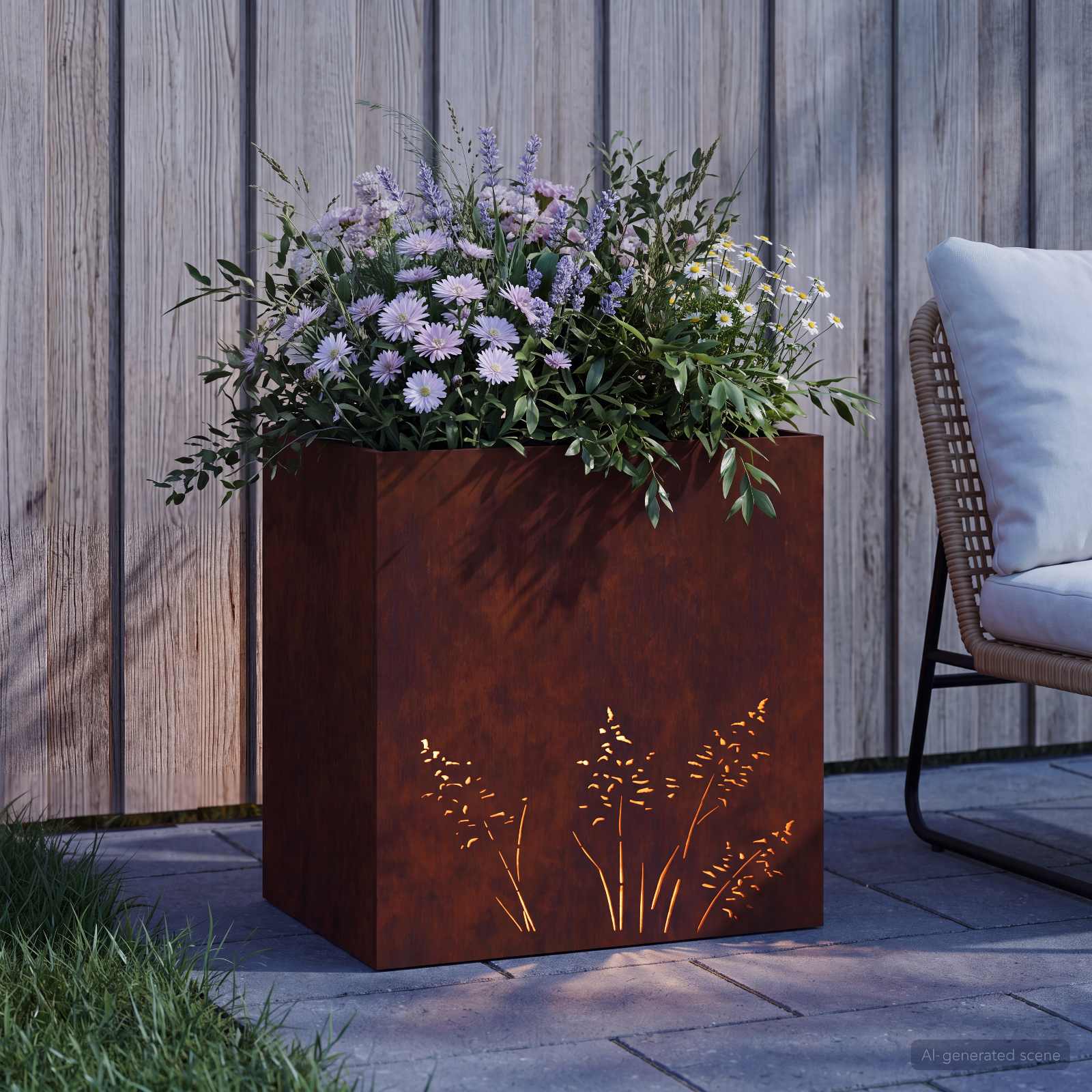Vaso da giardino Ruggine 50 x 30 x 49 cm Acciaio Corten | homemem39