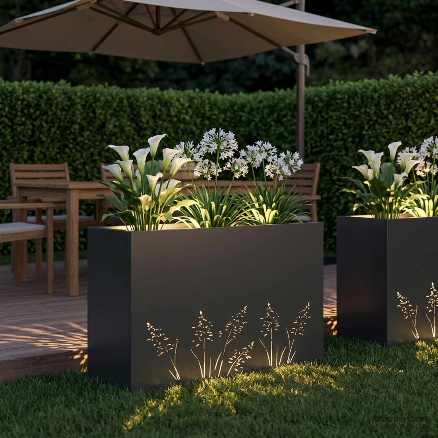 Vaso da giardino Nero 80 x 20 x 49 cm Acciaio laminato a freddo | homemem39