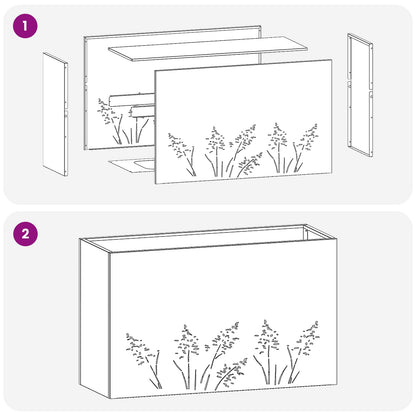 Vaso da giardino 2 pz Nero 80 x 20 x 49 cm | homemem39