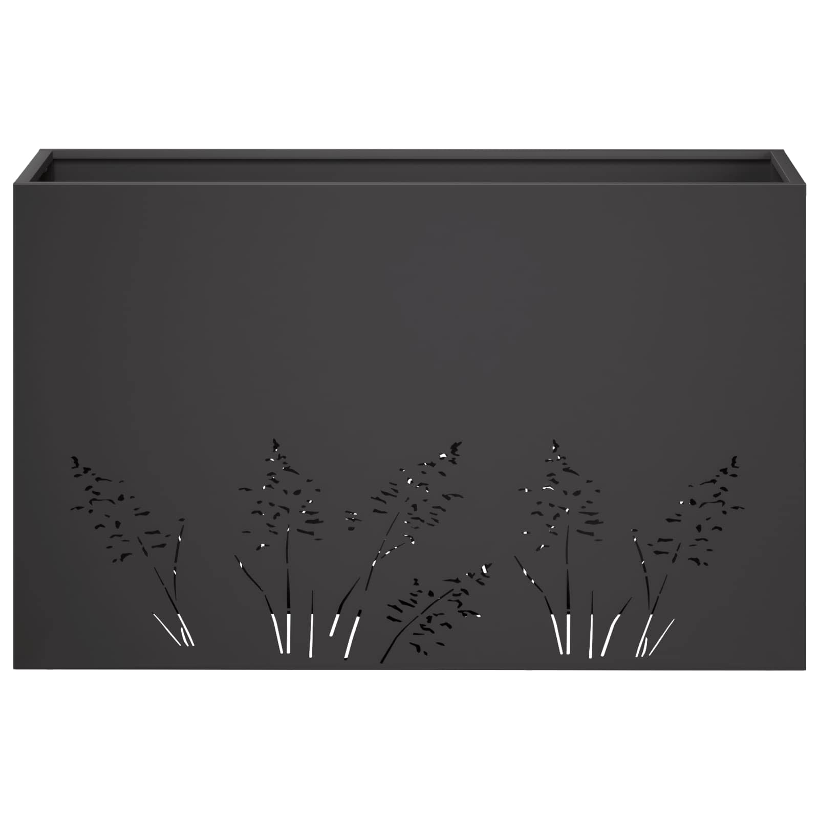 Vaso da giardino 2 pz Nero 80 x 20 x 49 cm | homemem39