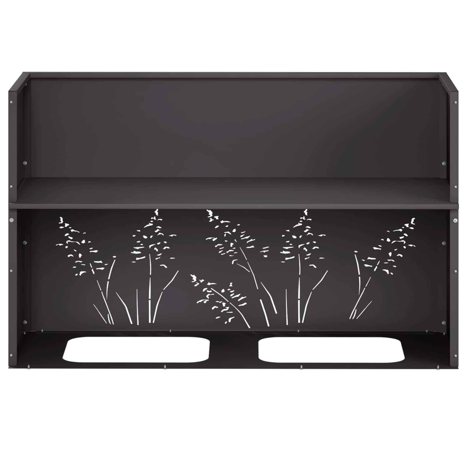 Vaso da giardino 2 pz Nero 80 x 20 x 49 cm | homemem39