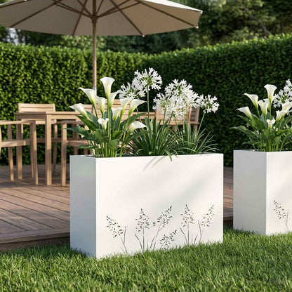 Vaso da giardino Bianco 80 x 20 x 49 cm | homemem39