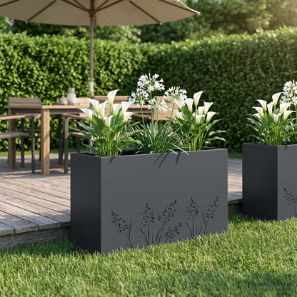 Vaso da giardino Antracite 80 x 20 x 49 cm | homemem39