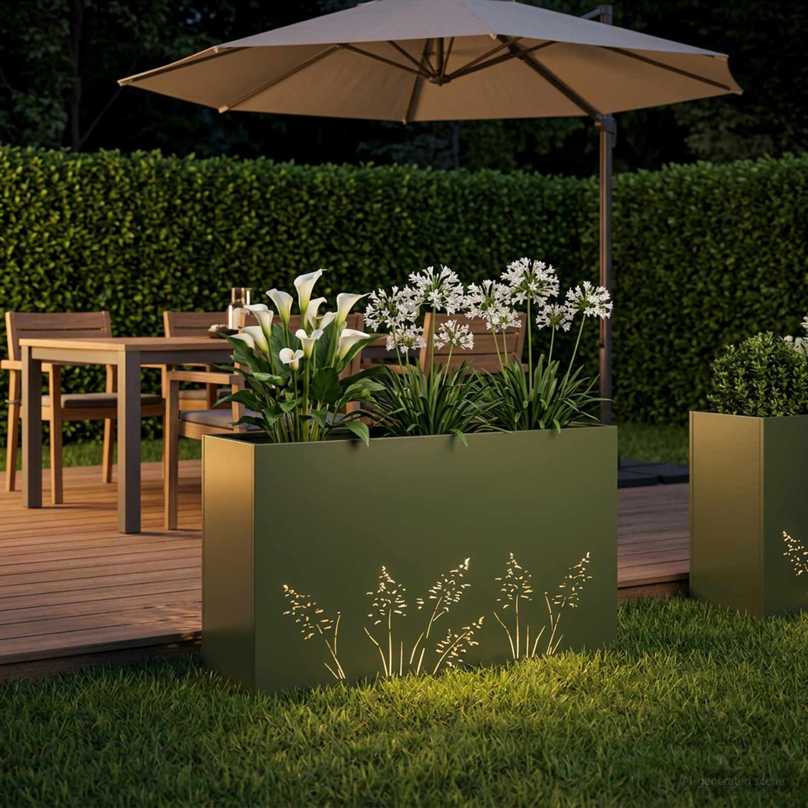 Vaso da giardino Verde Oliva 80 x 20 x 49 cm | homemem39
