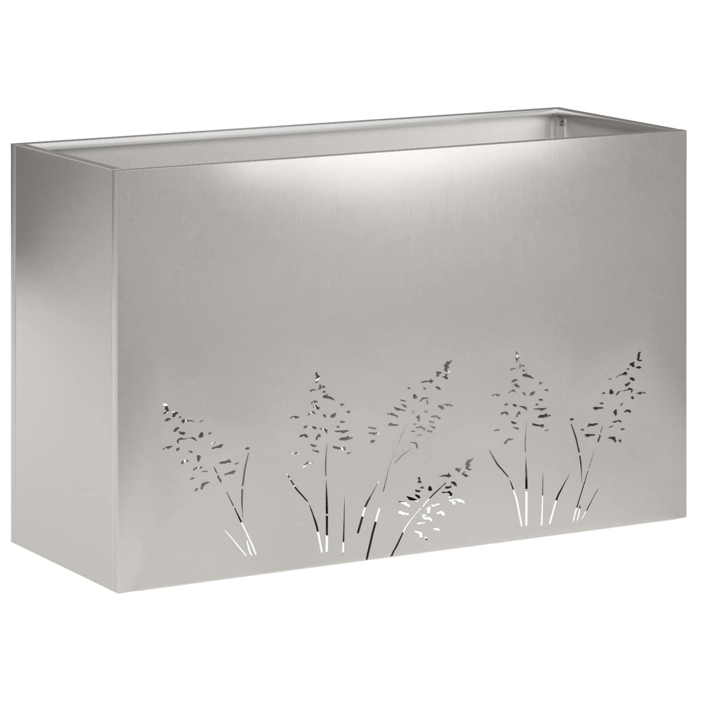 Vaso da giardino 2 pz Argento 80 x 20 x 49 cm Acciaio Inox | homemem39