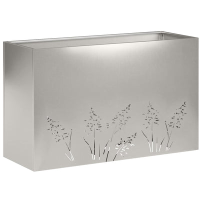 Vaso da giardino 2 pz Argento 80 x 20 x 49 cm Acciaio Inox | homemem39