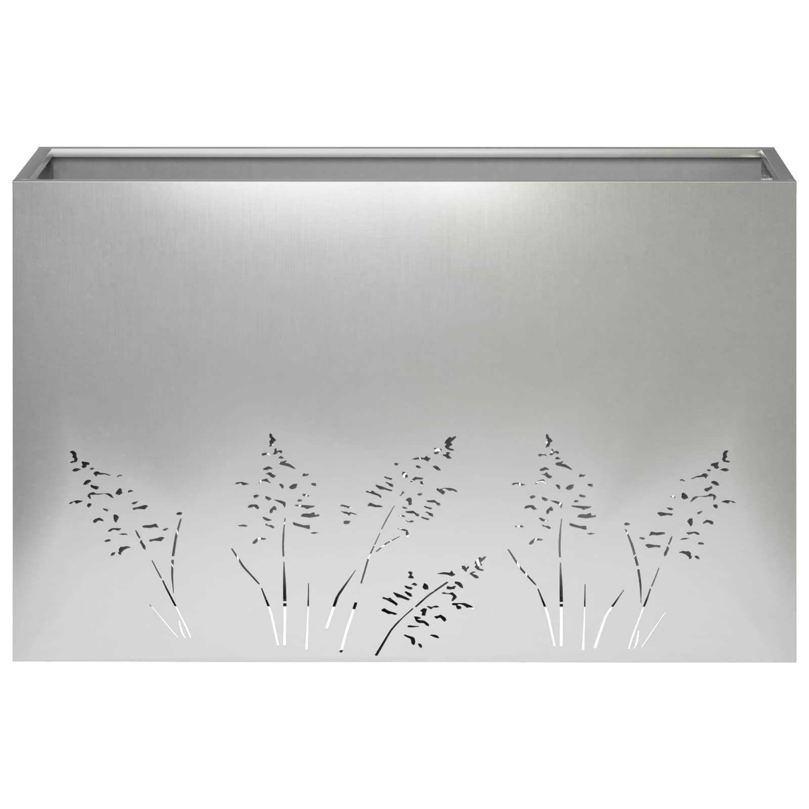 Vaso da giardino 2 pz Argento 80 x 20 x 49 cm Acciaio Inox | homemem39